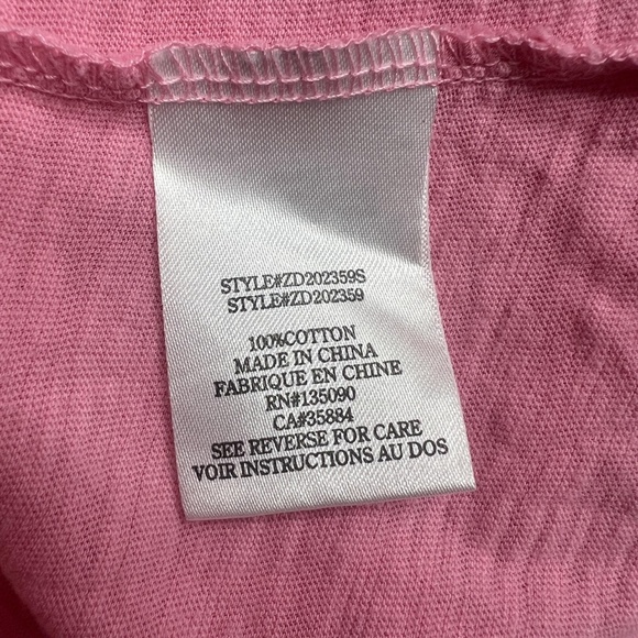 Z SUPPLY Sleep Shirt Tee S Pink V Neck Rolled Short Sleeves Lightweight Lounge - Picture 7 of 12